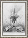 Flamingo and Hedgehogs (Drawing) Art Print