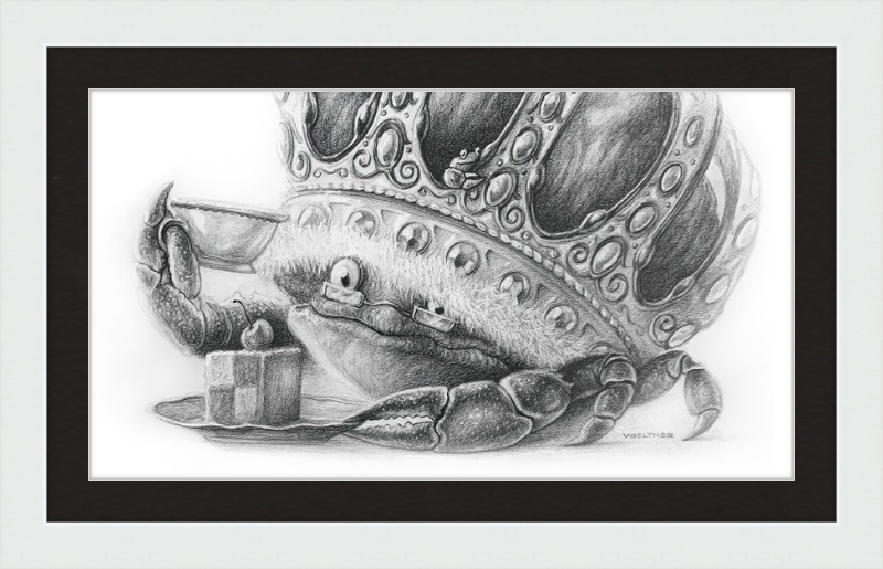 The Old Crab (Drawing) Art Print