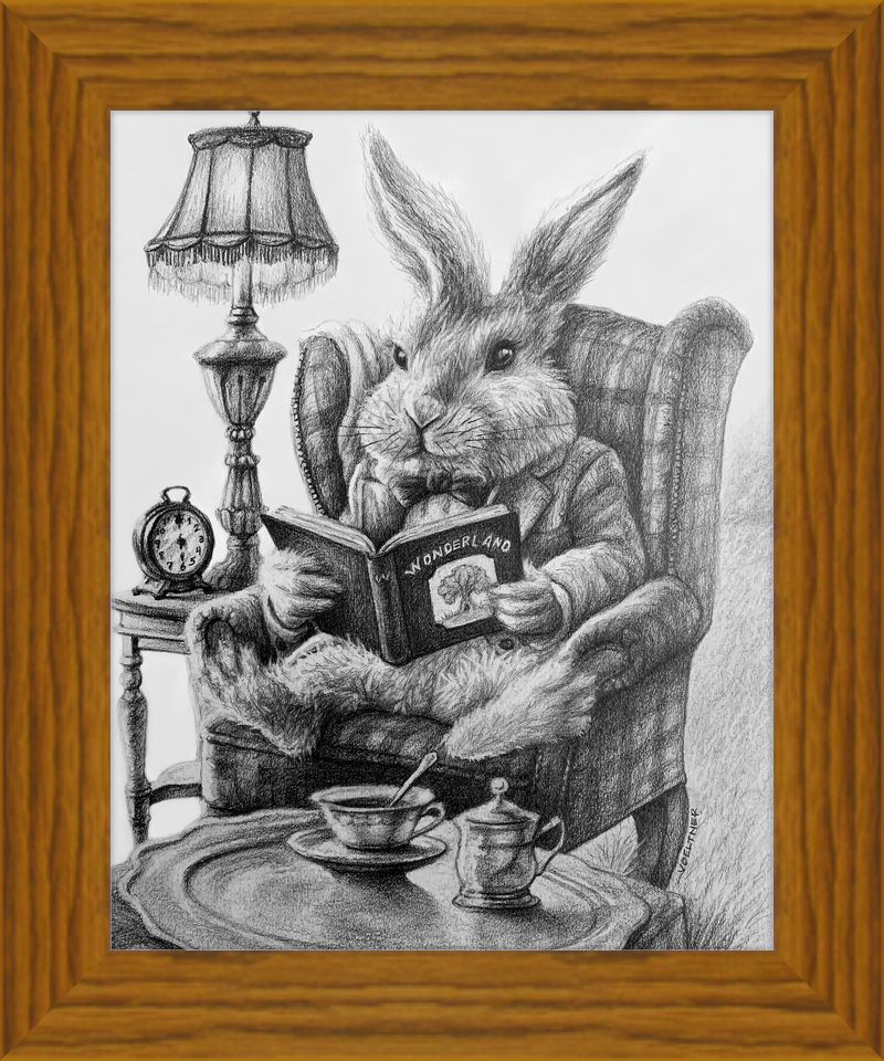 The White Rabbit (Drawing) Art Print