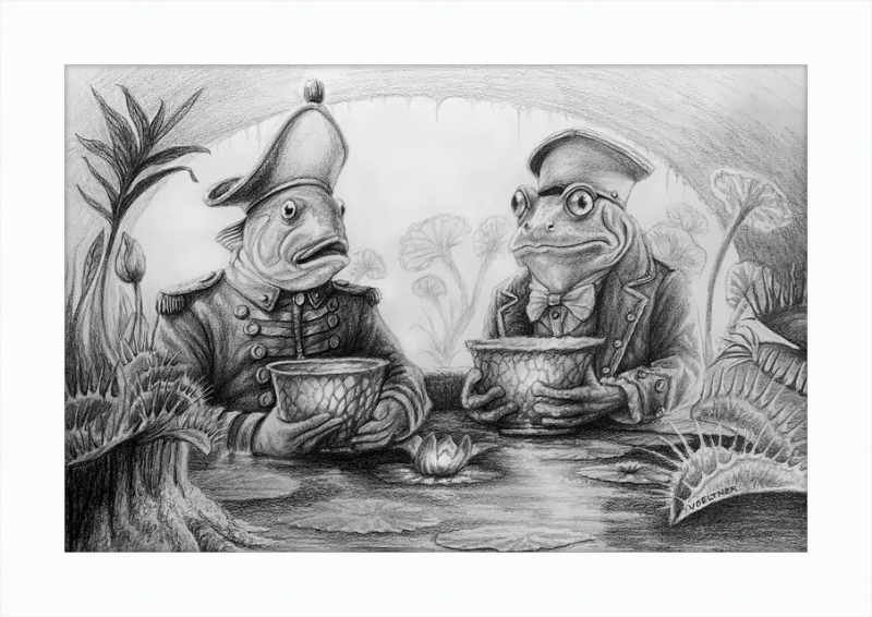 The Footmen (Drawing) Art Print