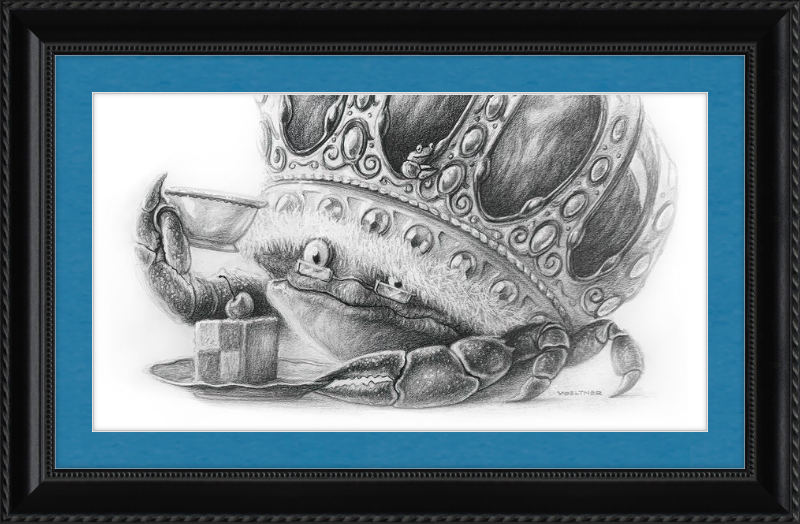 The Old Crab (Drawing) Art Print