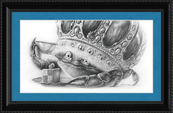 The Old Crab (Drawing) Art Print