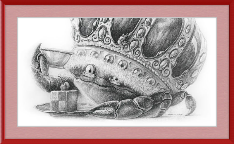 The Old Crab (Drawing) Art Print