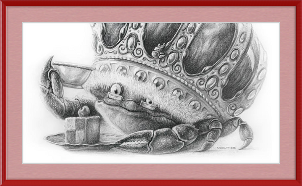 The Old Crab (Drawing) Art Print