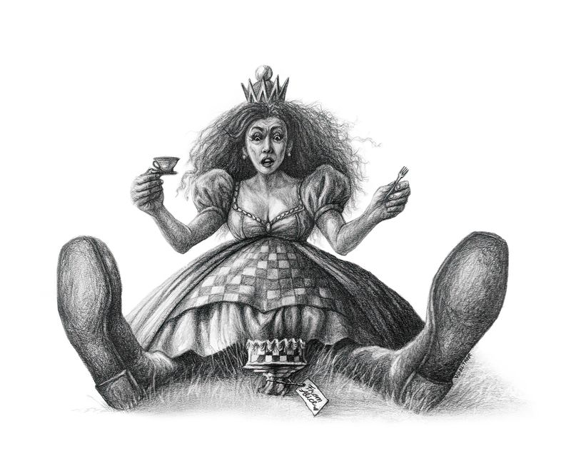 The Red Queen (Drawing) Art Print
