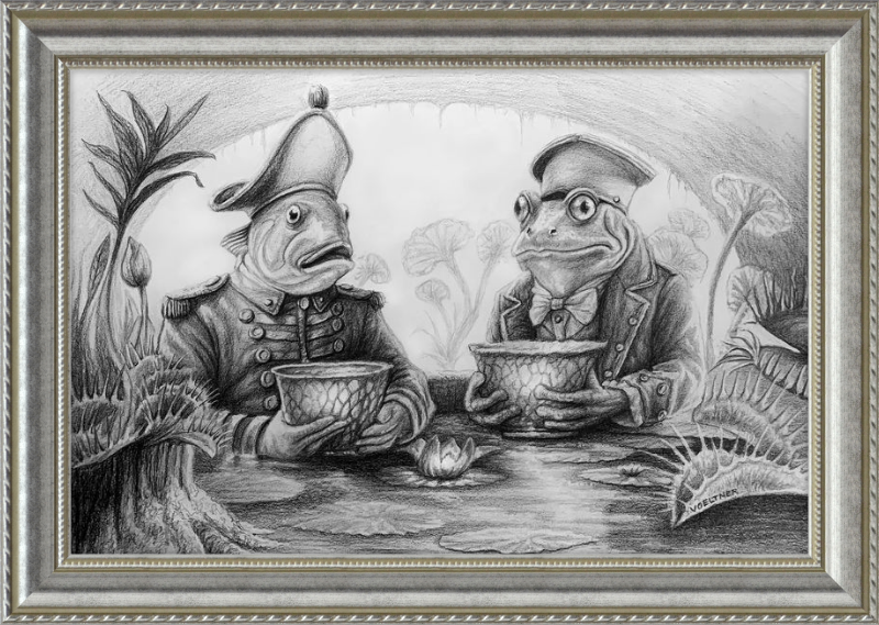 The Footmen (Drawing) Art Print