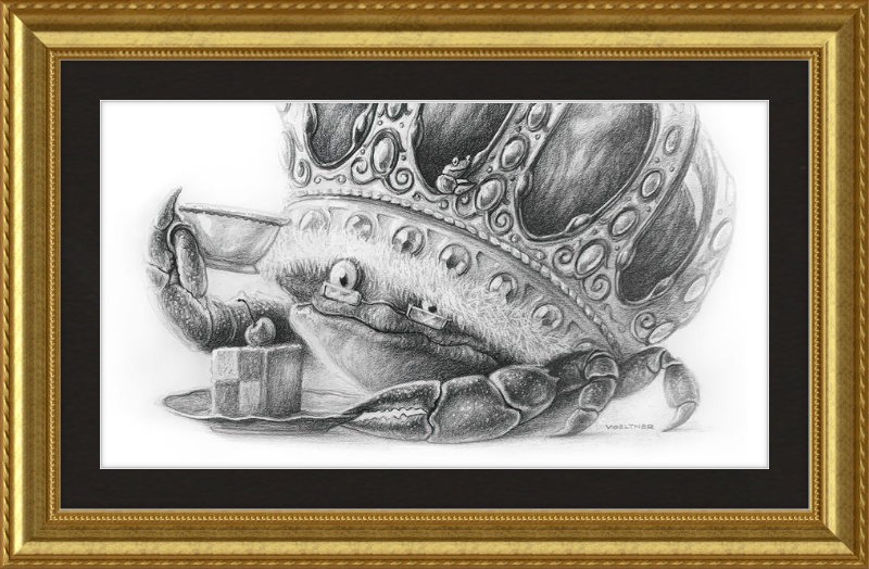 The Old Crab (Drawing) Art Print
