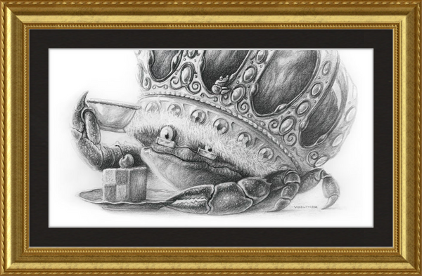 The Old Crab (Drawing) Art Print