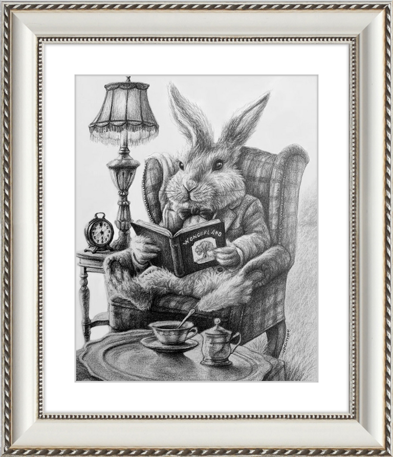 The White Rabbit (Drawing) Art Print