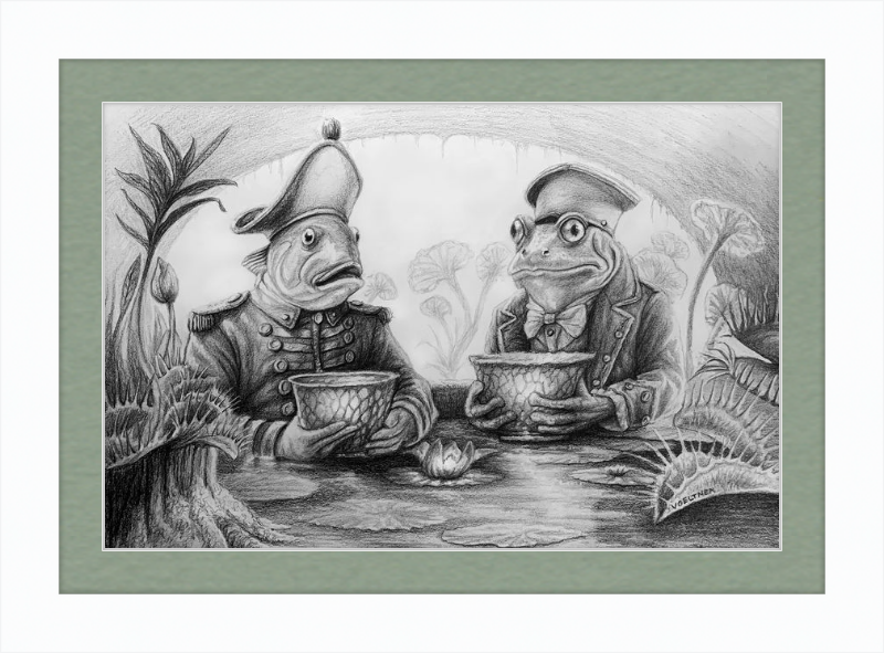 The Footmen (Drawing) Art Print