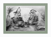 The Footmen (Drawing) Art Print