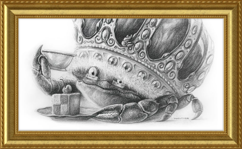 The Old Crab (Drawing) Art Print