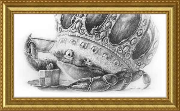 The Old Crab (Drawing) Art Print