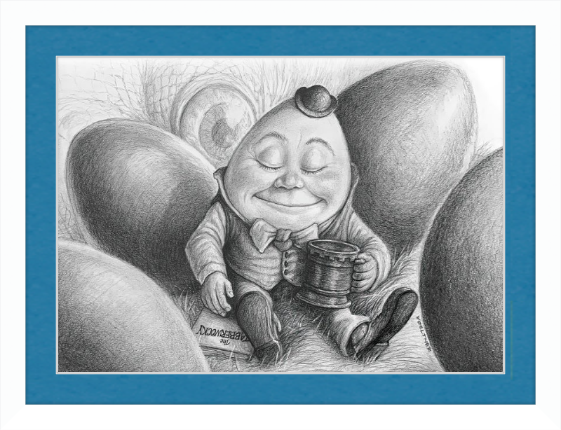 Humpty Dumpty (Drawing) Art Print
