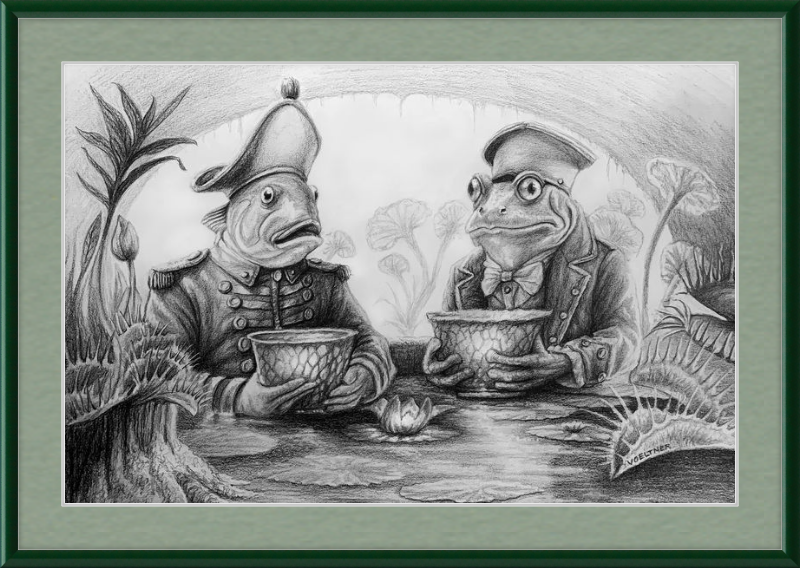 The Footmen (Drawing) Art Print