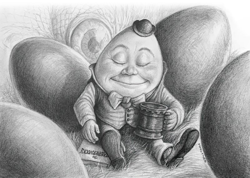 Humpty Dumpty (Drawing) Art Print