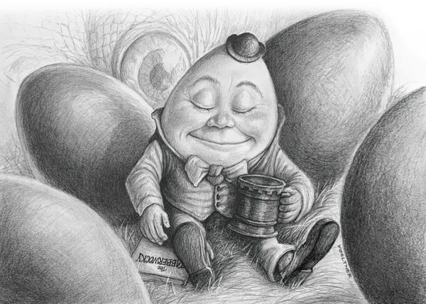Humpty Dumpty (Drawing) Art Print