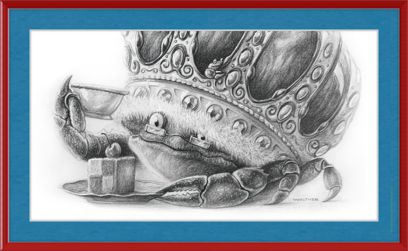 The Old Crab (Drawing) Art Print