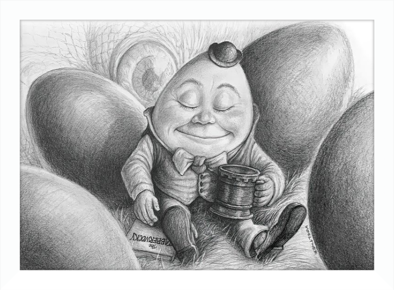 Humpty Dumpty (Drawing) Art Print