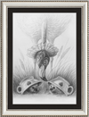 Flamingo and Hedgehogs (Drawing) Art Print