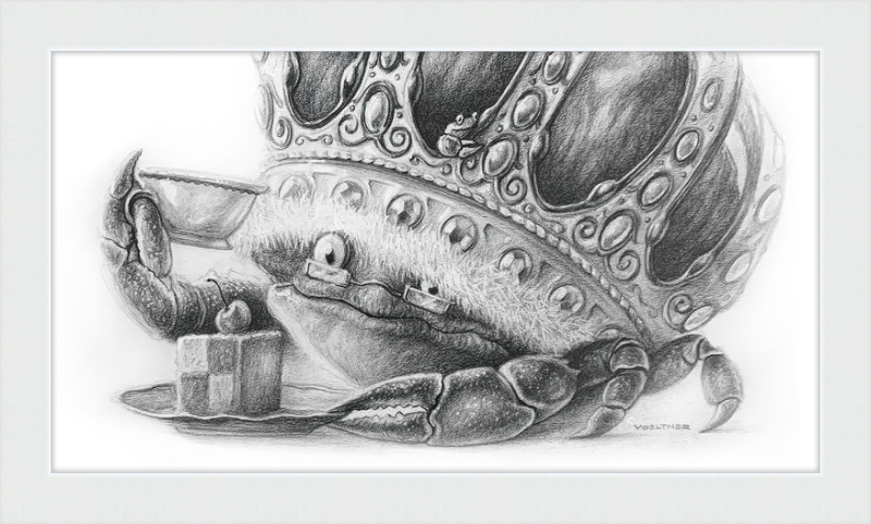 The Old Crab (Drawing) Art Print