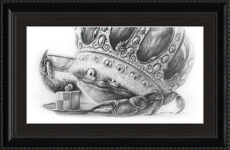 The Old Crab (Drawing) Art Print
