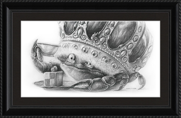 The Old Crab (Drawing) Art Print