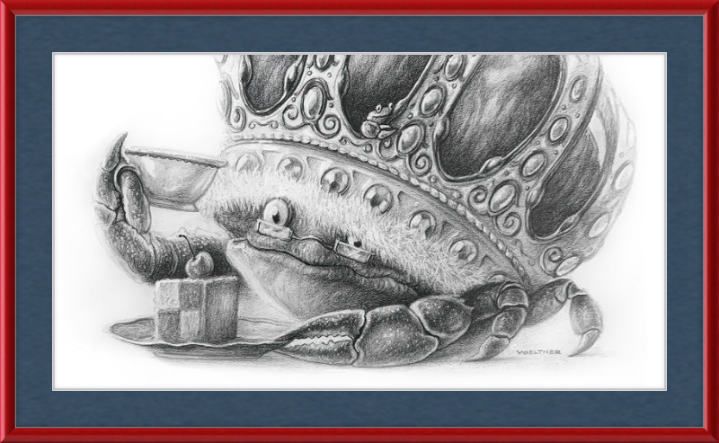 The Old Crab (Drawing) Art Print