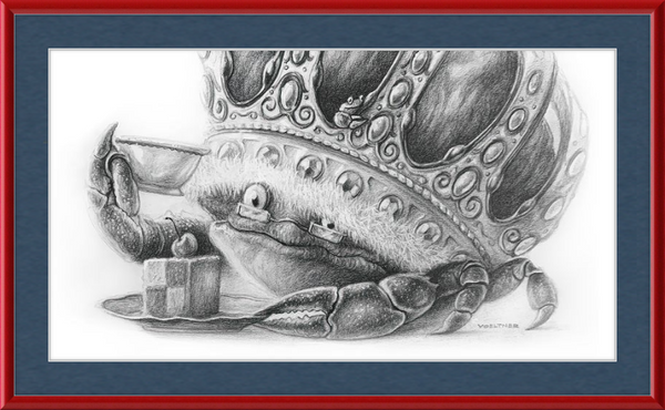 The Old Crab (Drawing) Art Print