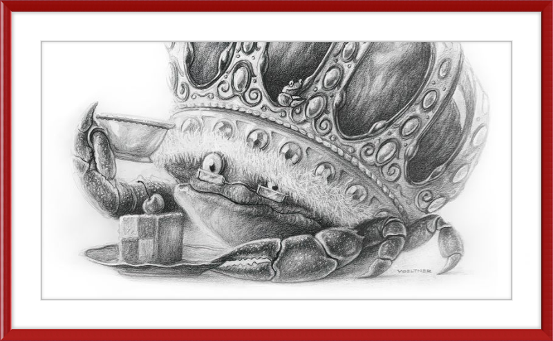 The Old Crab (Drawing) Art Print