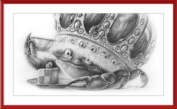 The Old Crab (Drawing) Art Print