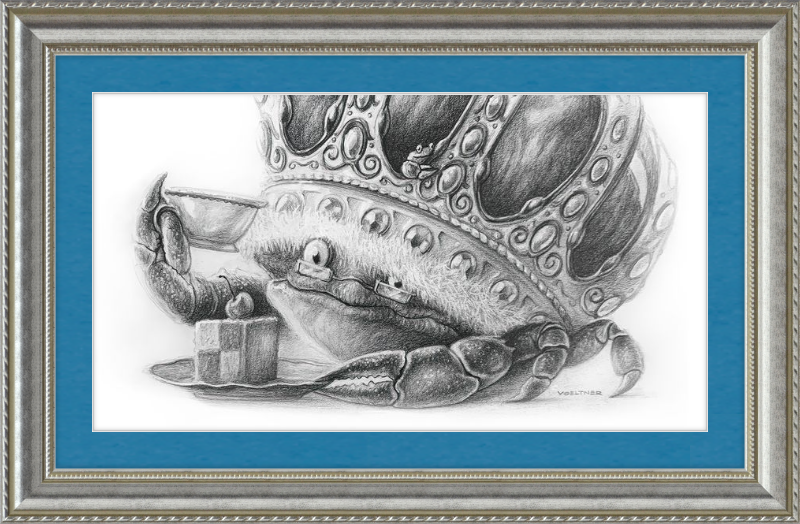 The Old Crab (Drawing) Art Print