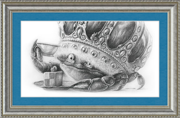 The Old Crab (Drawing) Art Print