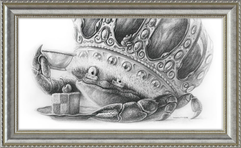 The Old Crab (Drawing) Art Print