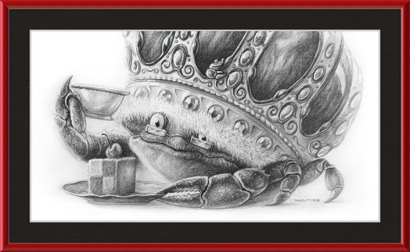 The Old Crab (Drawing) Art Print