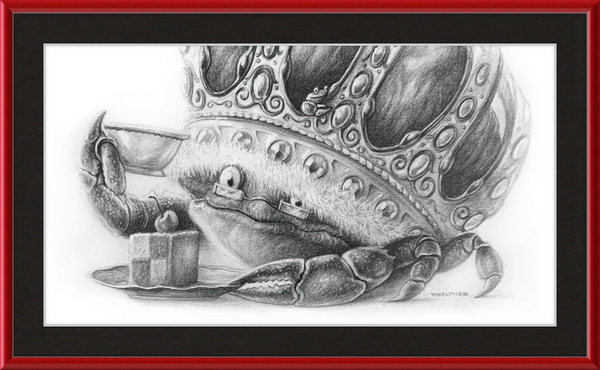 The Old Crab (Drawing) Art Print