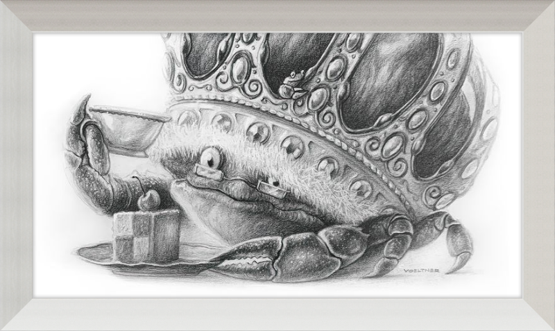 The Old Crab (Drawing) Art Print