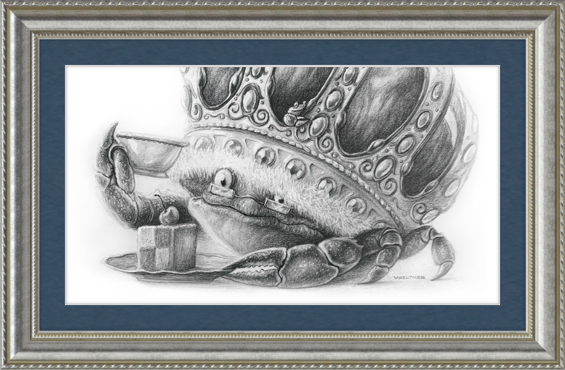 The Old Crab (Drawing) Art Print