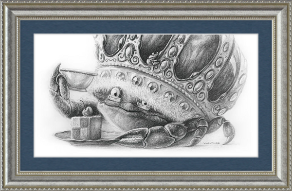 The Old Crab (Drawing) Art Print