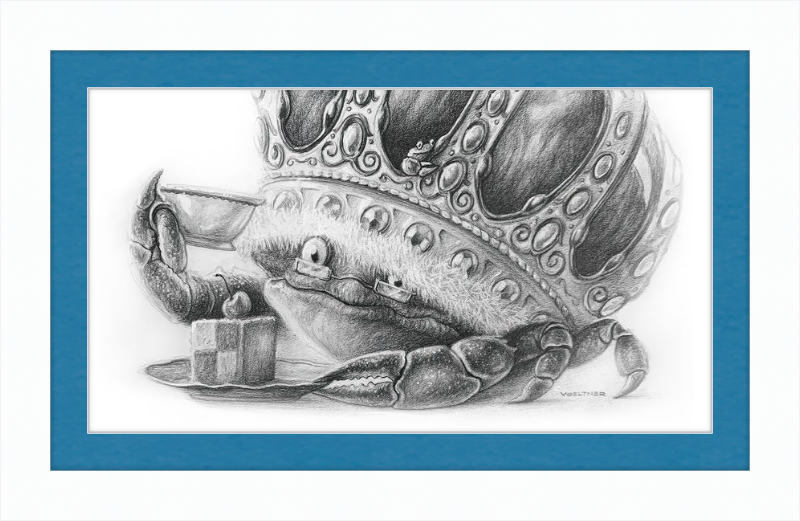 The Old Crab (Drawing) Art Print