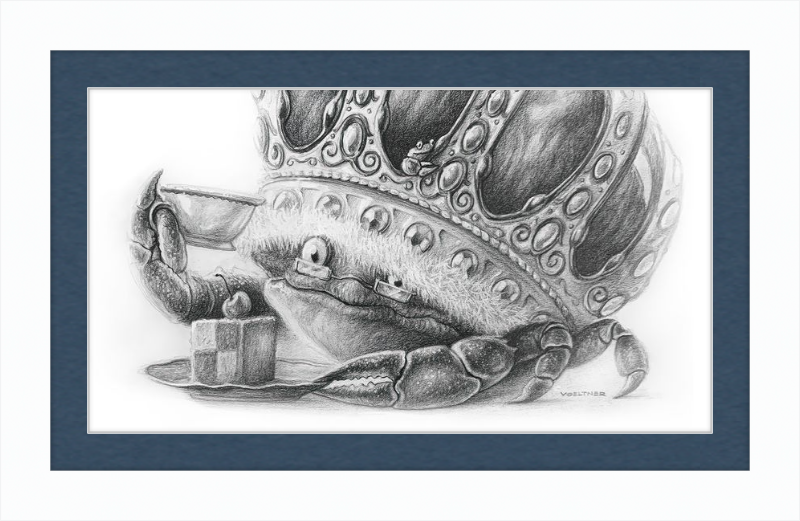 The Old Crab (Drawing) Art Print