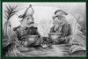 The Footmen (Drawing) Art Print
