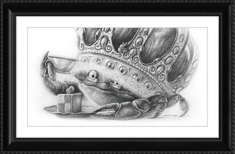 The Old Crab (Drawing) Art Print