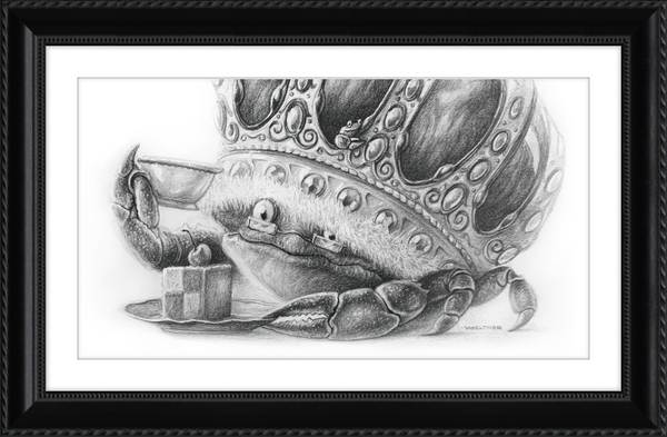 The Old Crab (Drawing) Art Print