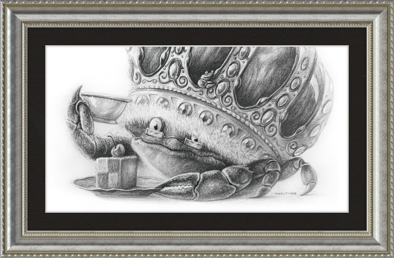 The Old Crab (Drawing) Art Print