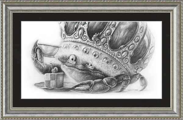 The Old Crab (Drawing) Art Print