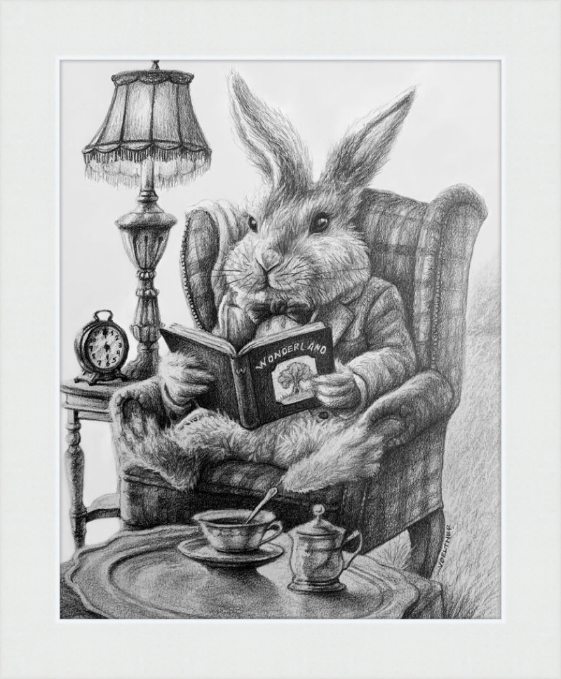 The White Rabbit (Drawing) Art Print