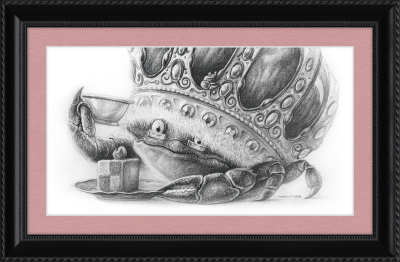 The Old Crab (Drawing) Art Print