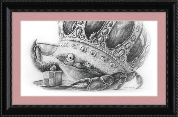 The Old Crab (Drawing) Art Print