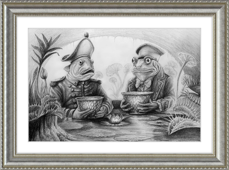 The Footmen (Drawing) Art Print
